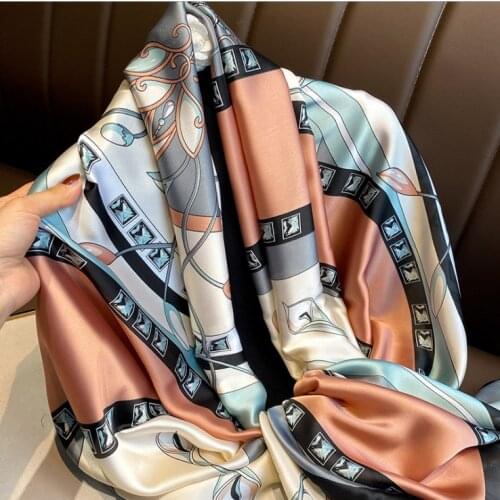 180*90CM flower scarf womens scarves fall/winter western fashion mother gifts ladies middle-aged silk shawl