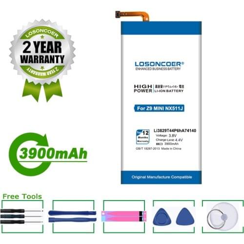 LOSONCOER Battery NEW 3900mAh Li3829T44P6hA74140 Battery For ZTE Nubia Z7 Z9 NX508J NX510J NX511J Z9 Max Plus Z9 Mini