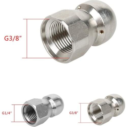 High Pressure Washer Accessories Drain Hose Cleaning Nozzle Pipe Dredge Tool 1/4 3/8 Nozzle Sewer Drain Cleaning Nozzle