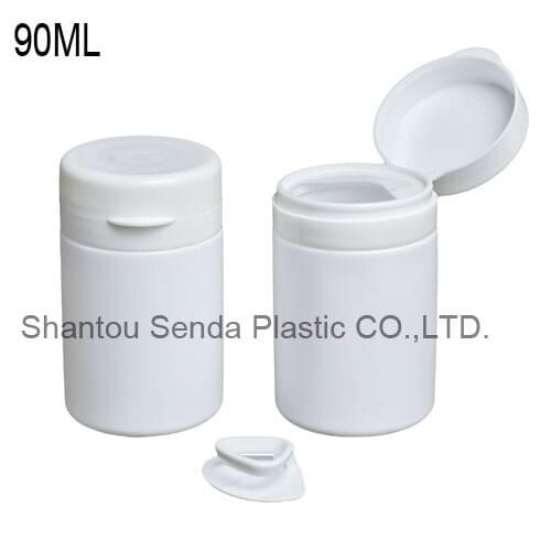 Free shipping 20pcs/lot wholesale in China HDPE good quality bottle with pull ring cap 90ML capacity white tablet bottle