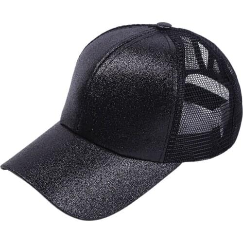 Bling Baseball Cap Shinning Women Men Bling Sequin Snapback Hat Summer Mesh Hats Adjustable Sport Caps