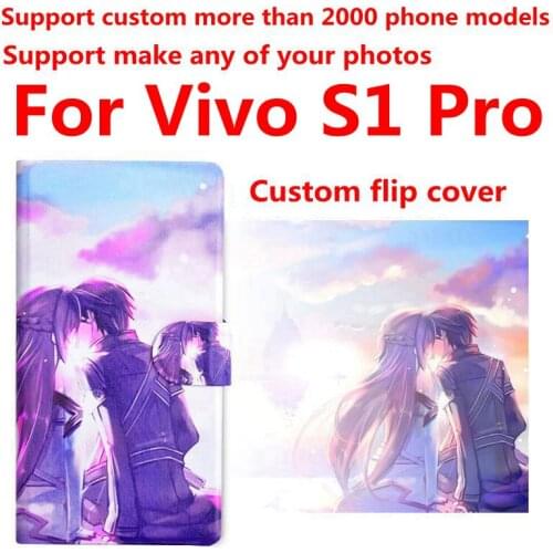 DIY Phone bag Personalized custom photo Picture PU leather case flip cover for Vivo S1 Pro