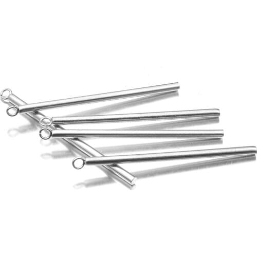 20pcs/lot Stainless Steel Cylindrical Pendant Earrings Jewelry Making Supplies for DIY Handmade Beaded Material Parts Wholesale