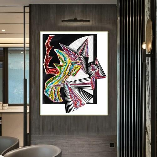 Frank Stella《Then Came Death and Took》Minimalism Canvas Oil Painting Artwork Poster Picture Wall Hanging Decorations Home Decor