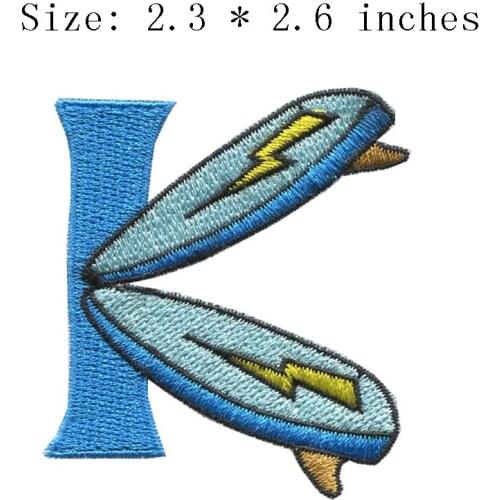 K letter 2.3"wide DIY new fonts embroidery patch for Collectibles/Navy Aviation Patches/Popular Universal Emblem