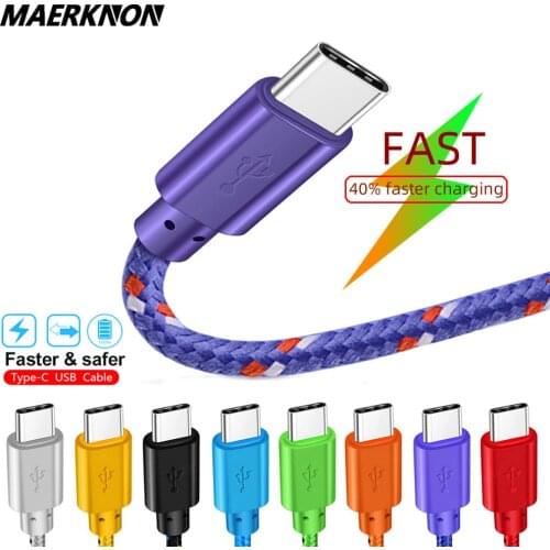 USB C Cable For Xiaomi redmi Samsung Galaxy S10 Fast Charging Data Cable For Huawei Mate 40 Pro Mobile Phone Charger Cord USB-C