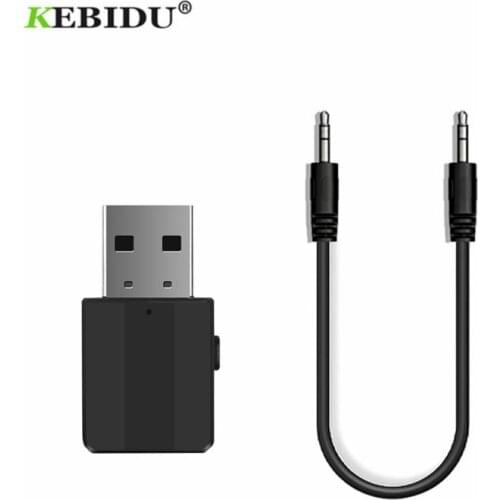 KEBIDU USB Bluetooth 5.0 Adapter Transmitter TV Receiver 2 In 1 Bluetooth Wireless Adapters For PC Car Kit + Button Switch