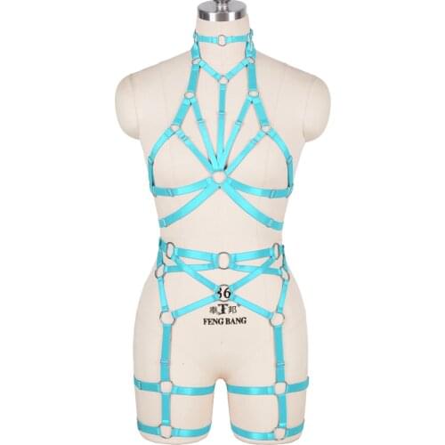 Elastic Straps Sexy Lingerie Set Exotic Costumes Harness Belt Goth Clothes Women Suspender Punk Pentagram Accessories Garters