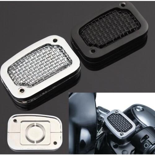 Chrome Front Brake Fluid Reservoir Cover Master Cylinder Cap Grille Grill For Harley Softail Breakout FXFB Heritage CVO Deluxe