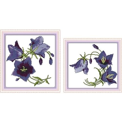 Summer Lily of The Valley Cross Stitch Flower Plant Embroidery Handmade Needlework Stamped Cross Stitch14CT 11CT Embroidery Kits