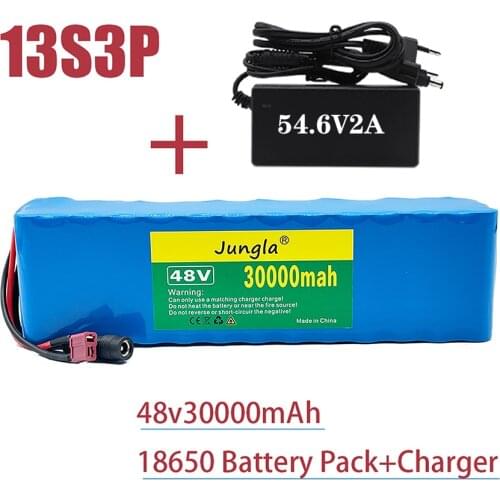 48v lithium ion battery 48v 30Ah 1000w 13S3P Lithium ion Battery Pack For 54.6v E-bike Electric bicycle Scooter with BMS+charger