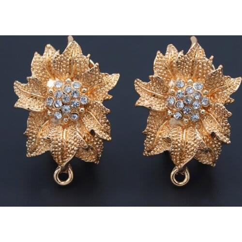 Metal Drop Earrings Linker Connectors Flower Charms Base Findings DIY Women Statement Dangle Hanging Earring Jewelry Making