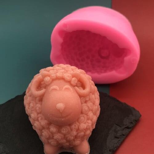 Cute Sheep Silicone Soap Mold Handmade Aromatherapy Plaster Candle Soap Making Mold Cake Decoration