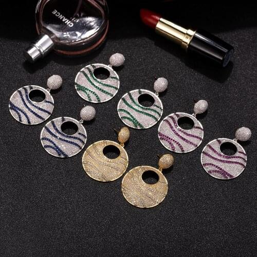 Fashion Bling Cubic Zirconia Luxury Large Drop Earrings for Womens Banquets Fashion Geometric Oval Drop Earrings J