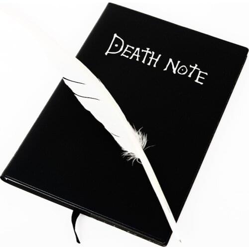 Anime Death Note Notebook Set Leather Journal and Necklace Feather Pen Anime Theme WritingJournal Death Note Gift