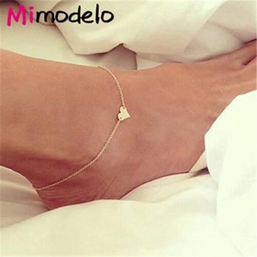 New Heart Female Anklets Barefoot Crochet Sandals Foot Jewelry Leg New Anklets On Foot Ankle Bracelets For Women Leg Chain