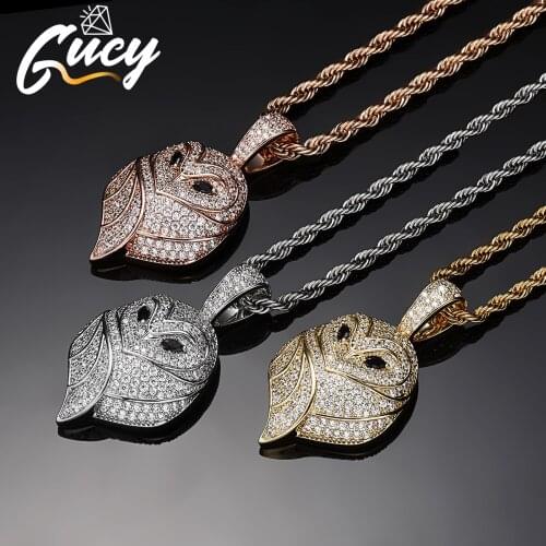GUCY Fashion Full Iced Out Cubic Zircon Animal Owl Pendants Necklace For Women Necklaces Jewelry Gift