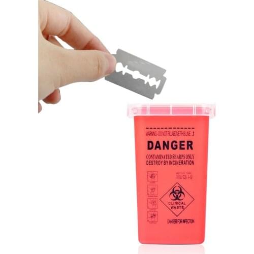 1L Microblading Tattoo Supplies Container Plastic Disposable Blade Cutter Buckets Tattoo Needle Tips Collector Waste Box Barrels