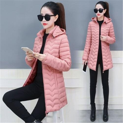 Mid-Length Casual Cotton-Padded Jacket Womens Autumn/Winter 2020 Fashion New Middle-Aged And Elderly Slim-Fit Hooded Coat Tredy