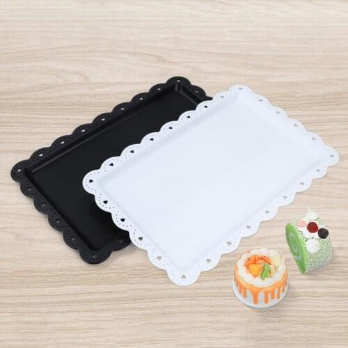 Rectangular Cake Tray European Style Display Tray Mousse Cake Tray Pastry Dessert Plastic Tray Long Strip Cake Cbinet For Home