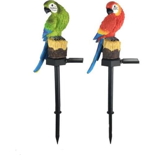 1pcs Solar LED Lights Outdoor Decorative Lawn Stake parrot Shape Lights for Home Garden Courtyard Adornment blue red green 5z