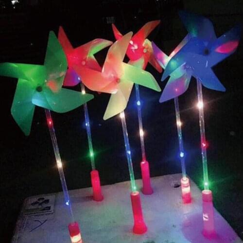 Birthday party decorations kids Windmills Flashing Light Up LED And Music Rainbow Spinning Windmill Glows Toys Kids best Gift