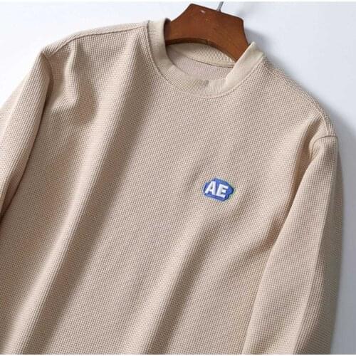 High quality cotton letter embroidery mens and womens round-neck hoodie hoodie lovers' casual sweater