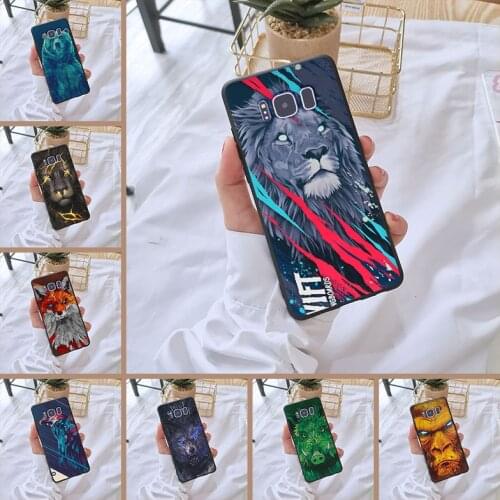 Back Cover For Samsung Galaxy S8 S9 Plus S5 S6 S7 Edge Cool Wolf Animal Bear Black Silicone Phone Case For Samsung Note 4 5 8 9