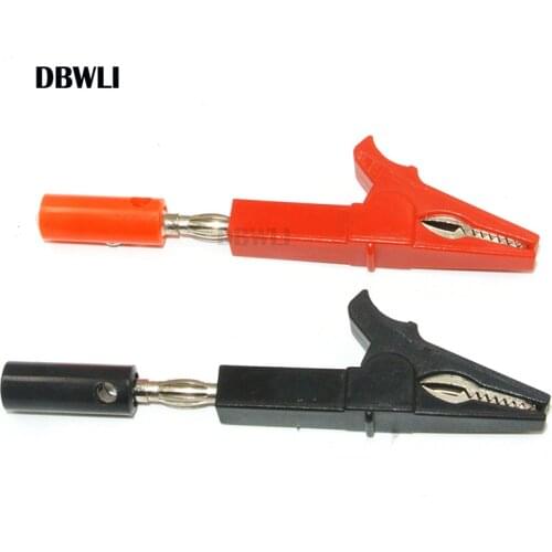 55MM Alligator clip + BANANA PLUG, test probe with 4mm Banana Plug Cable Clips