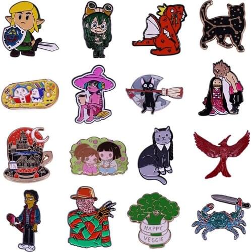 Cute Cat Hard Enamel Pins Collect Funny Anime Movies Games Metal Cartoon Brooch Creativity Novel Figure Lapel Badges