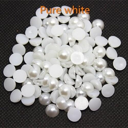 1.5-12mm Pearl white half round flatback ABS pearl beads for diy scrapbooking,HR004
