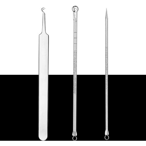3pcs set Blackhead Remover Acne Removal Comedone Pimple Blemish Extractor Blackhead Needles Face Deep Pore Clean Skin Care Tool