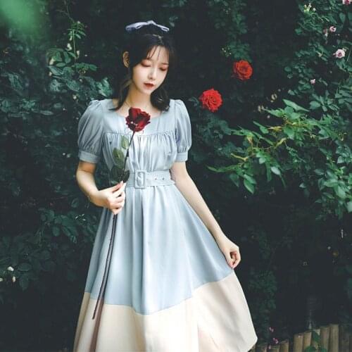 Elegant Dress Women Fairy Patchwork Party Midi Dress Female Casual French Style Sweet Kawaii Korean Dress Women 2021