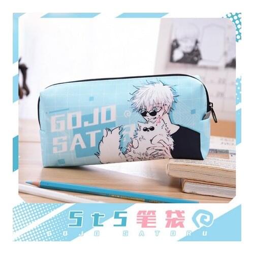 Gojo Satoru Pen Bag Anime Jujutsu Kaisen Cartoon Stationery Pencil Box Pencil Cosplay Case School Supplies Storage Bag Student