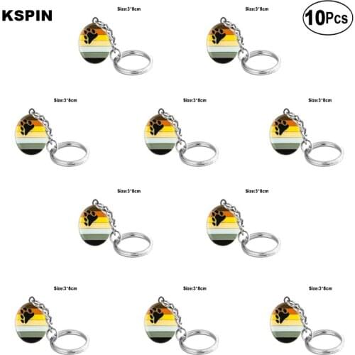 Bear Pride Key Ring Lapel Pin Flag badge Brooch Pins Badges 10Pcs a Lot