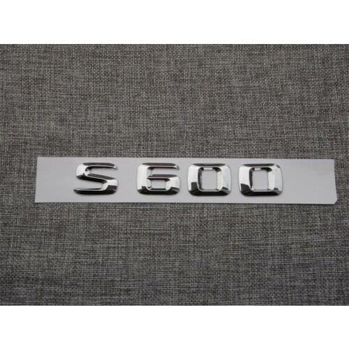 Chrome Number Letters Trunk Emblem Decal Sticker for Mercedes Benz S Class S600