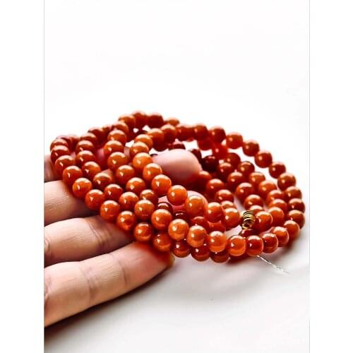 Fine jewelry Jadeite Necklace RedBurma Raw Stone A Goods ball Chain free shipping