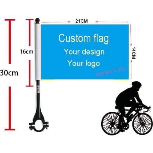 KAFNIK,Custom Print 2pcs 14*21cm Bike/Bicycle Flags with full color printing your design any logo ,free shipping