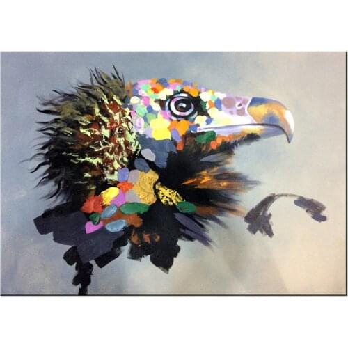 Unframed Hand Painted Eagle Oil Painting On Canvas for Living Room or Bedroom Decor Modern Abstract Knife Animal Wall Art