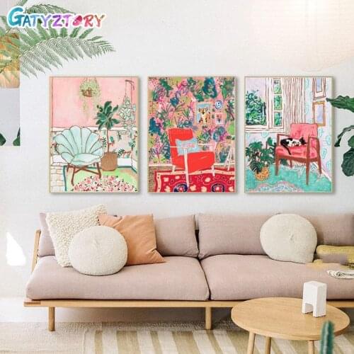 GATYZTORY framed cartoon picture Painting by numbers Decorate your home diy gift Canvas painting