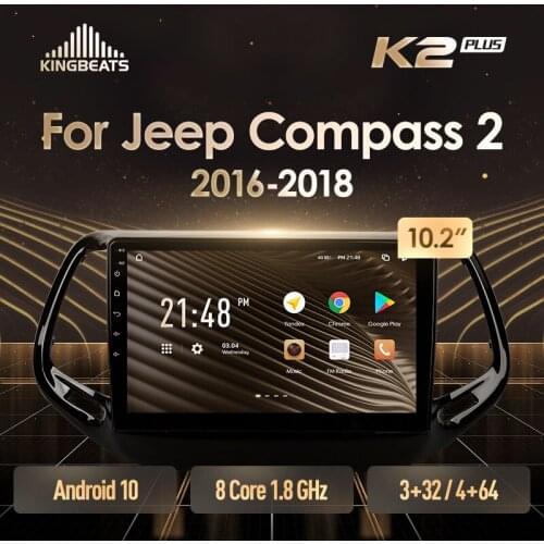 KingBeats Android 10 Octa-Core head unit HU 4G in Dash Car Radio Multimedia Video Player Navigation GPS For Jeep Compass 2 MP 2016 - 2018 no dvd 2 din Double Din Android Car Stereo 2din