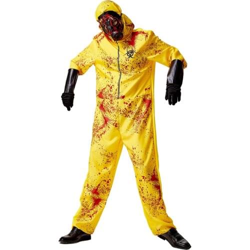 Halloween Cosplay Scary zombies Hooded Jumpsuit Costume For Adult Kids Biochemical weapons protective clothingn onesies romper