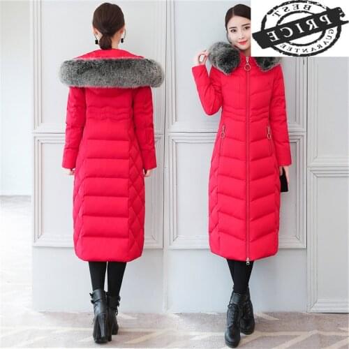 Women Winter Jacket 20% White Duck Down Coat Female Down Parka Real Fox Fur Hooded Thick Warm Long Clothes 2021 202112