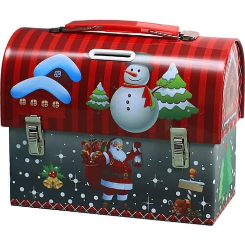 Cute Christmas Gift Box Tinplate Candy Box For Packing Gift Multipurpose Cookie Biscuit Tea Tin Creative Festival Xmas Gift Cosy