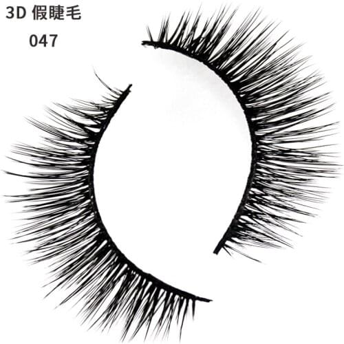 2018 New style 100% Real siberian 3D Mink Fur strip Cross false eyelash Long individual Eyelashes beautiful makeup tool 047