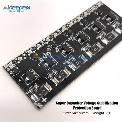 Single Row Super Farad Capacitor Balancing Protection Board 2.5V -2.7V 1F -10F Ultracapacitor Protection Board