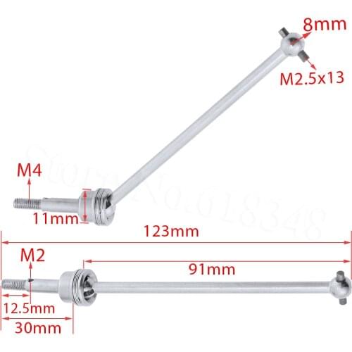 2pcs Front / Rear Universal Drive Shaft For RC 1:10 Electric Himoto E10MT E10MTL Bowie Monster Truck Replacement Parts 33604