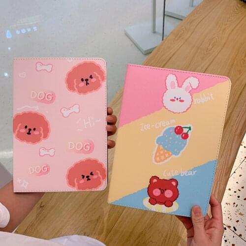 Lovely Dog Dinosaur Cartoon Ice Cream Soft Tablet Protective Case For iPad Air 1 2 3 Mini 4 5 Pro 2017 2018 2019 2020 Cover