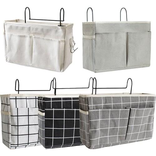 Hanging Storage Bag Bedside Storage Organizer Dormitory Phone Book Magazine Waterproof Storage Bag Holder With Hook Bed Richly