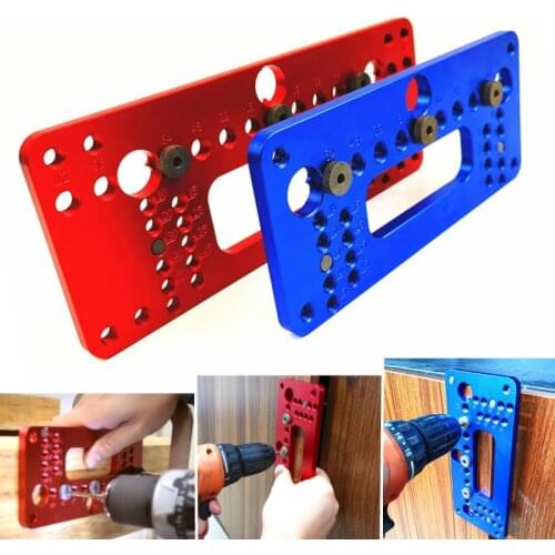 Hole Handle Pitch Punch Locator Woodworking Aluminum Alloy Pocket Jig Set Wardrobe Door Cabinet Positioner Drill Guide Sleeve